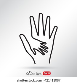 Line icon-Helping Hands