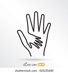 Line icon-Helping Hands