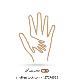 Line icon-Helping Hands