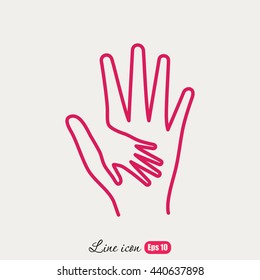 Line icon-Helping Hands