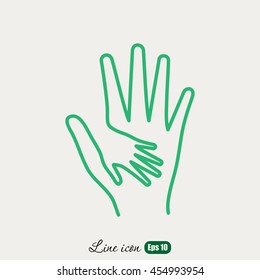 Line icon-Helping Hands