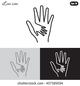 Line icon-Helping Hands