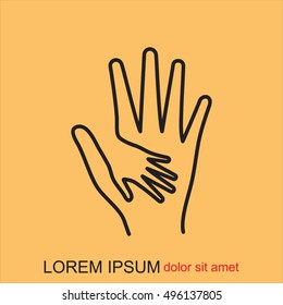 Line icon-Helping Hands
