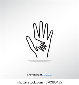 Line icon-Helping Hands