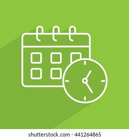 Line icon-office clock with calendar