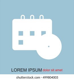 Line icon-office clock with calendar