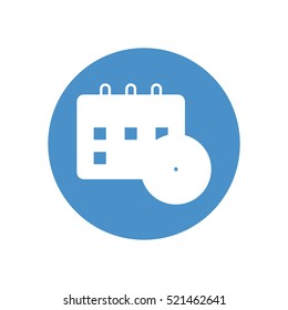 Line icon-office clock with calendar