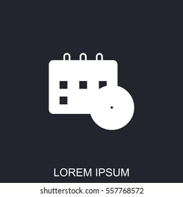 Line icon-office clock with calendar