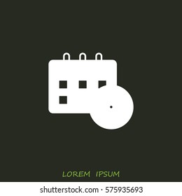 Line icon-office clock with calendar