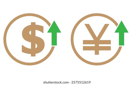 Line icons about currency exchange. Contains such icons as track exchange rate, dollar, euro, yen and pound symbol. Editable stroke Vector 