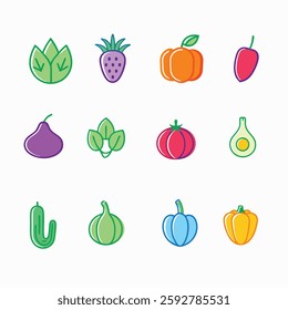 Line icons about ESG, The set contains icons: Broccoli, Cauliflower, Carrot, environmental social governanc, Icon Symbol