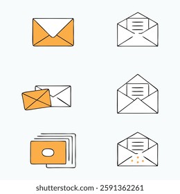 Line icons about mail amd email concept, Mail icons, Mail Thin Line Shipping Icon, Communication Icons Set, E mail line icon