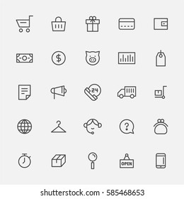 line icons about shopping vector illustration flat design