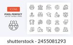 Line icons about society sectors. Contains such icons as industry, public sectors, trade and more. Editable vector stroke. 256 Pixel Perfect scalable to 128px...