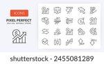 Line icons about stock markets. Contains such icons as high frequency trading, volatility, technical analysis and more. Editable vector stroke. 256 Pixel Perfect scalable to 128px...