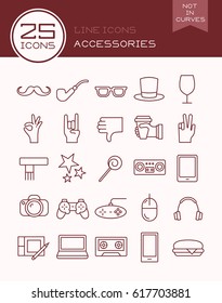 Line icons accessories