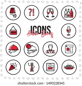 Line icons for active stories