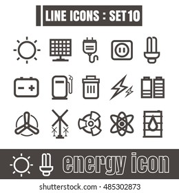 Line icons black set 10. Illustration eps 10 on white background