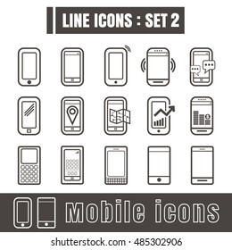 Line icons black set 2. Illustration eps 10 on white background