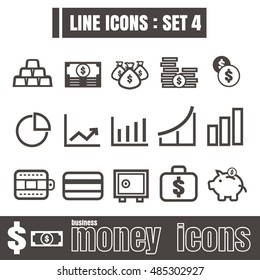 Line icons black set 4. Illustration eps 10 on white background