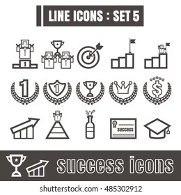 Line icons black set 5. Illustration eps 10 on white background
