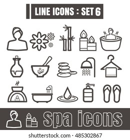 Line icons black set 6. Illustration eps 10 on white background