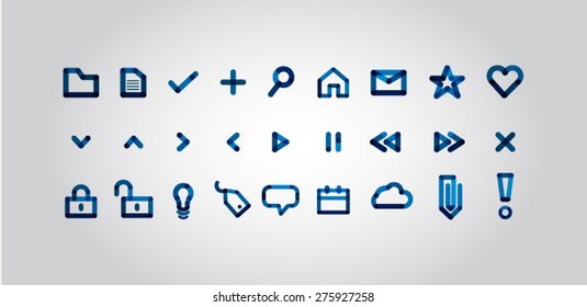 Line icons blue