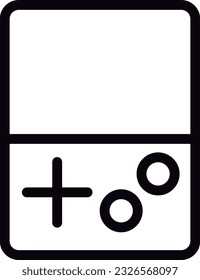 Line icons of a children's video game console. Game for boys. Technological devices, recreation.