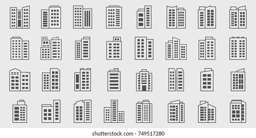 Line Icons Company Building Vector Set Stock Vector (Royalty Free ...