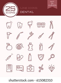 Line icons dental