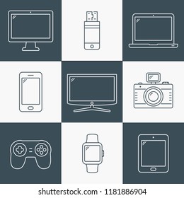 Line icons - Digital devices