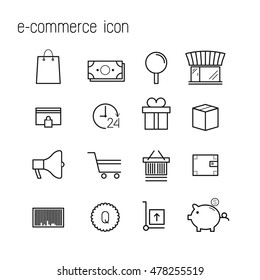 Line icons, E-commerce icons, Modern infographic vector logo 