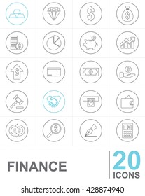 Line icons FINANCE vector design