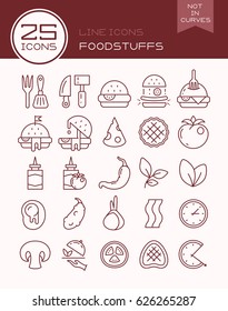 Line icons foodstuffs