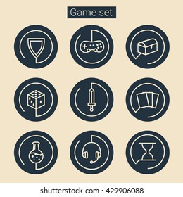 Line icons game set