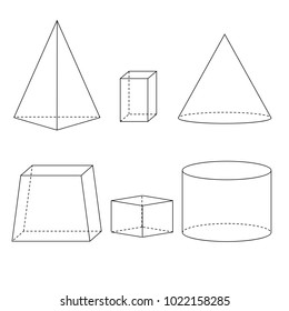 Line icons geometric shapes isolated on a white background