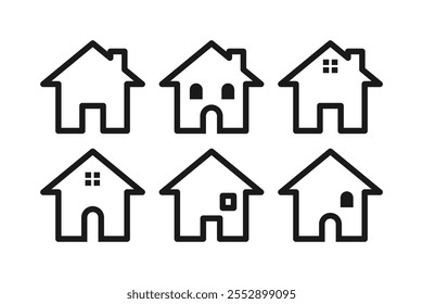line icons of house set