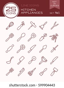 Line icons kitchen appliances set ?1