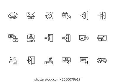 Elementos de interfaz de usuario de Contraseña de escudo de puerta de huellas dactilares de cara de correo electrónico de nube de Inicio de sesión