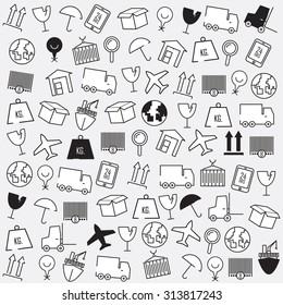 Line icons, Logistics icons, Logistics background, Modern infographic vector logo 