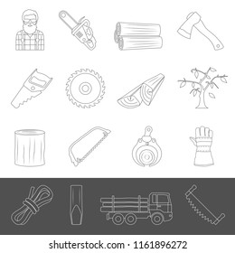 Line Icons - Lumberjack Equipment