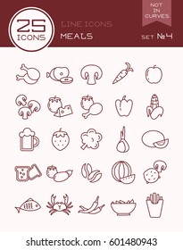Line icons meals set ?4