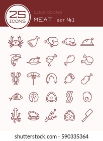 Line icons meat set ?1