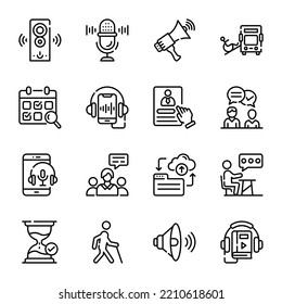 Line Icons of Network and Communication 
