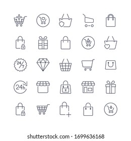 
Line icons on the theme of trade.