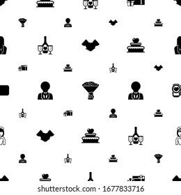 los iconos de línea se ajustan sin problemas. Incluye una sociedad editable, un ramo de novias, regalos, champán, creatividad, pastel de bodas, íconos de filmación. iconos de línea para web y móvil.