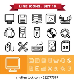 Line icons set 10 .Illustration eps 10