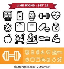 Line icons set 32 .Illustration eps 10