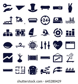 Line icons set. set of 36 line filled icons such as onion, fence, aroma stick, hanger, graph, crane, sandwich, pot for plants, sprout plants, lemon, pool, cargo truck