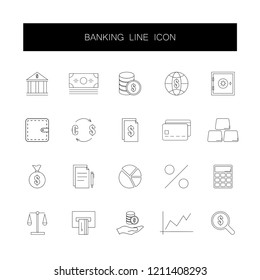 Line icons set. Banking pack. Vector illustration